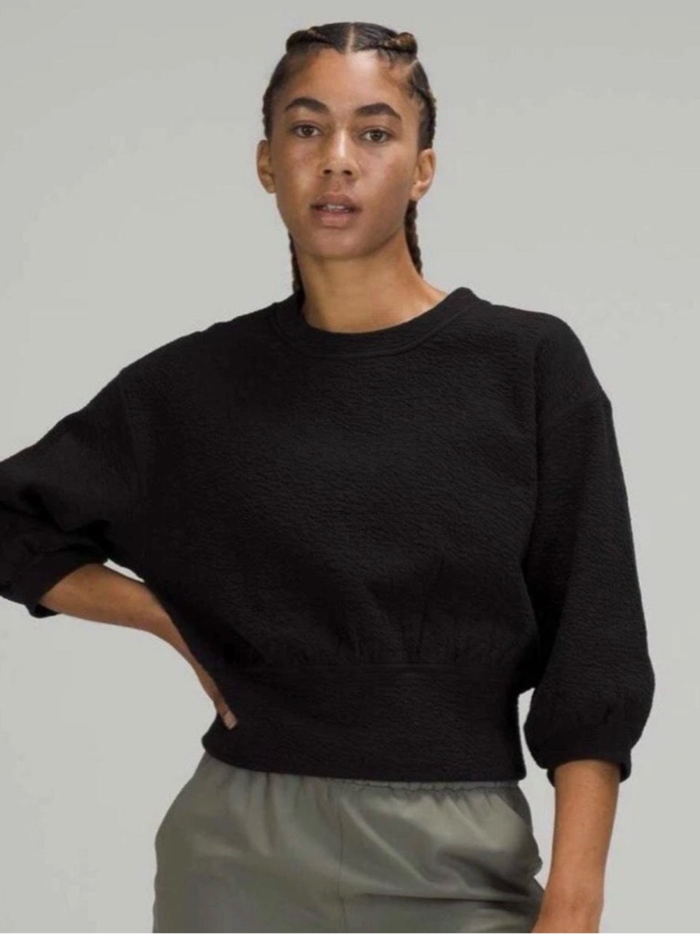 Lululemon Textured Cropped Crewneck